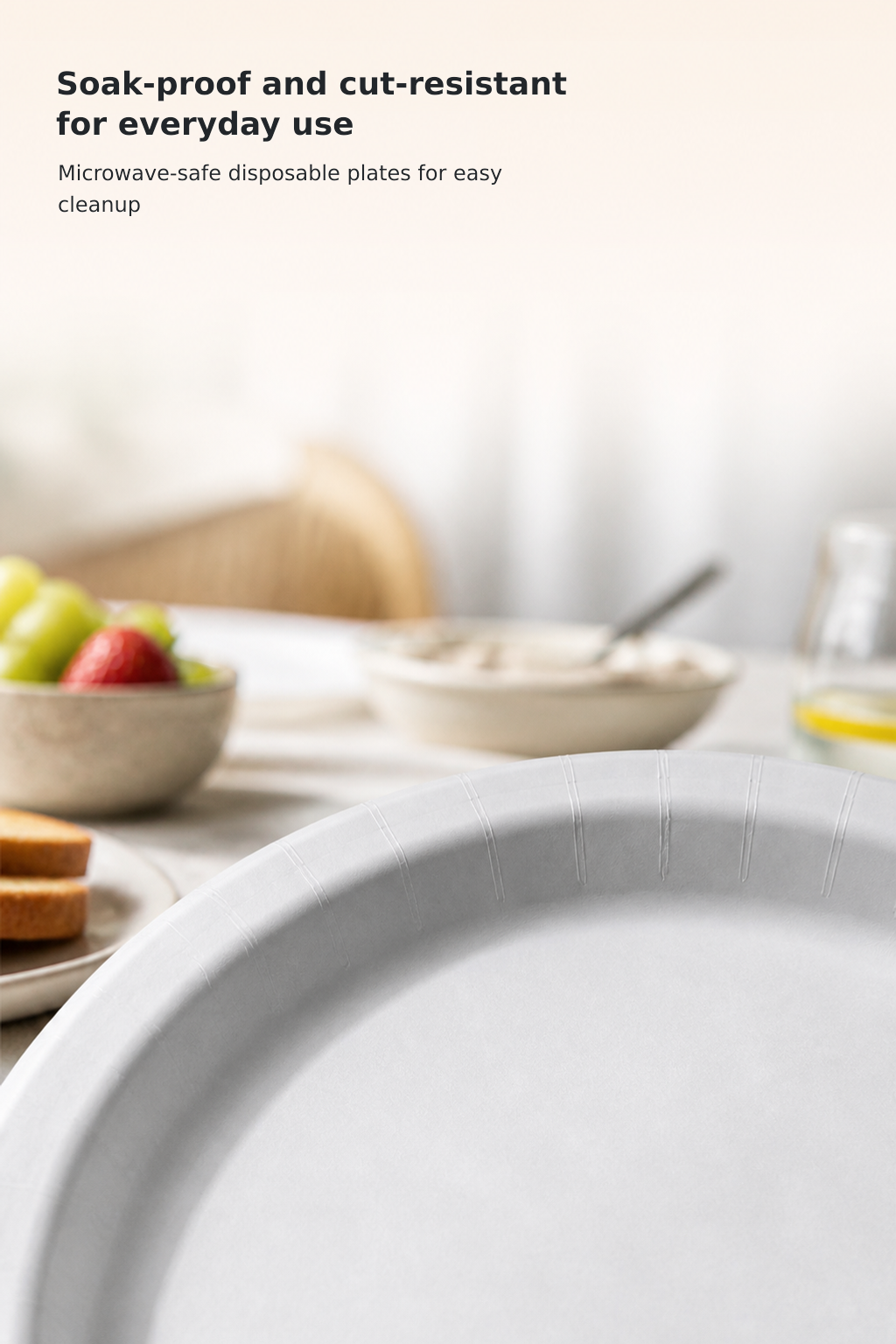 10-Inch Heavy-Duty Disposable Paper Plates, 150-Pack